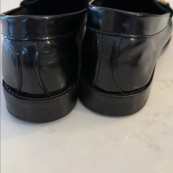 Sandro Paris Jeanne chain-embellished loafers in black patent leather size 38 - Picture 3 of 5